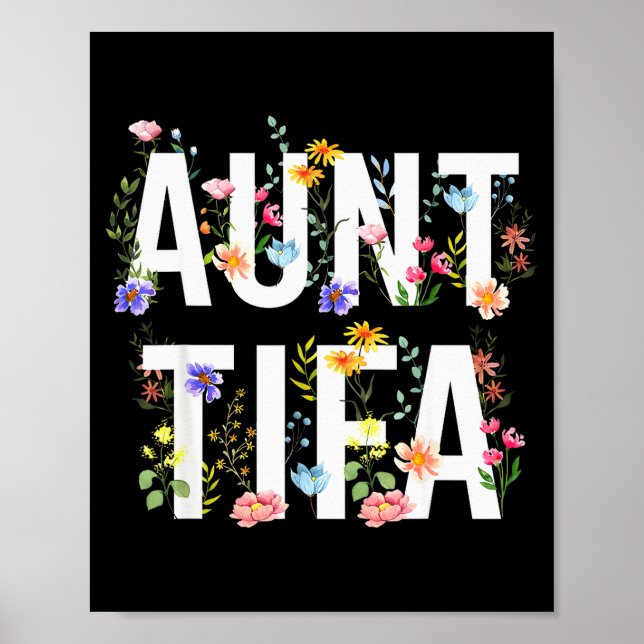 Affiche Aunt Tifa - Retro Wildflowers Floral Feminist Mom  (Devant)
