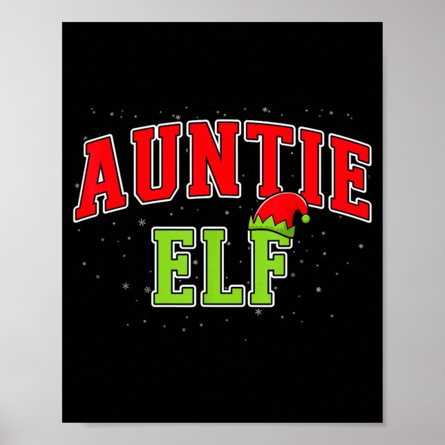Affiche Auntie Elf Christmas Family Matching Group Xmas Si (Devant)