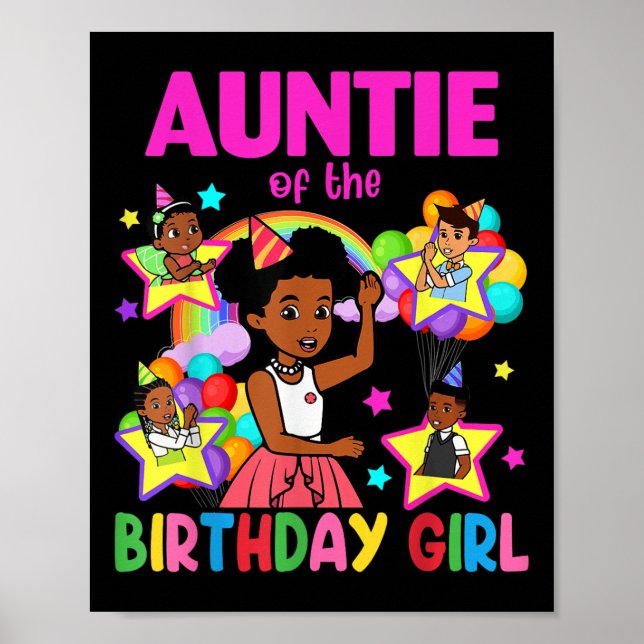 Affiche Auntie Of Birthday Girl Gracie Birthday Dolls Girl (Devant)