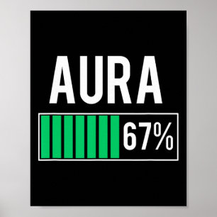 Affiche Aura 67% recharge Vibe Yoga Pleine conscience drôl
