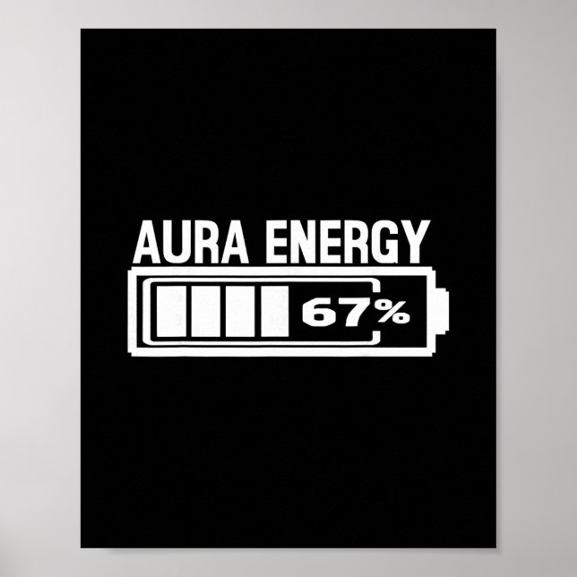 Affiche Aura Énergie 67 Drôle Six Sept Mème Gen Alpha Slan (Devant)