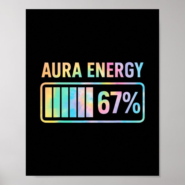 Affiche Aura Énergie 67 Drôle Six Sept Mème Gen Alpha Slan (Devant)