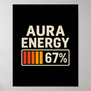 Affiche Aura Énergie 67 Mème Drôle Slang Gen Alpha Rétro V