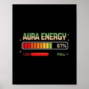 Affiche Aura Énergie À 67 Drôle Six Sept Mème Gen Alpha S
