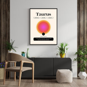 Affiche Aura Gradient Taurus Zodiac Signal Manifestation A
