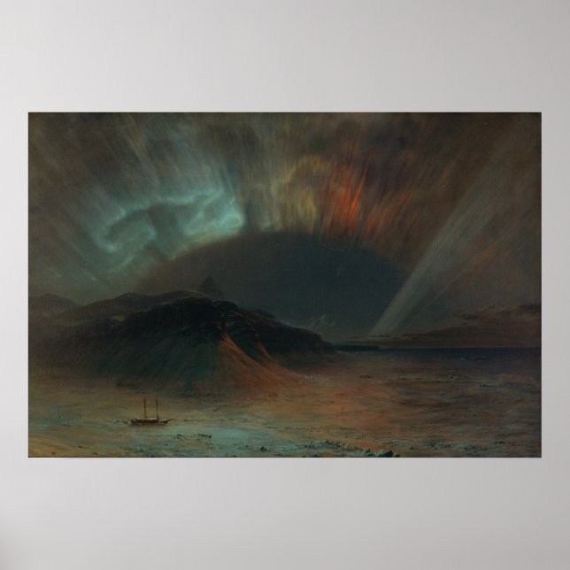 Affiche Aurora Borealis[1865] par l'église Frederic Edwin (Devant)