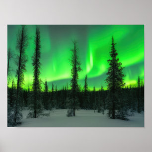 Affiche Aurora borealis dans l'affiche hivernale