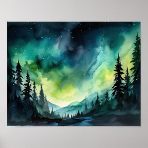 Affiche Aurora Borealis Northern Lights Art Imprimer Poste