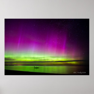 Affiche Aurora Borealis sur Hammond Bay Michigan