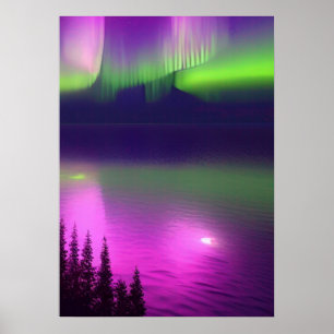 Affiche Aurora Borealis sur l'eau