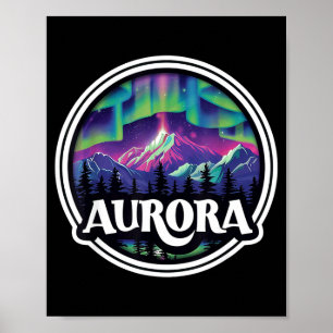 Affiche Aurora colorado roche montagnes co ski hiver