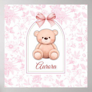 Affiche Aurora   Conception personnalisée d'ours en peluch