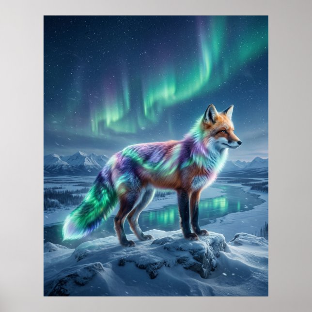 Affiche Aurora Fox Frozen Landscape (Devant)