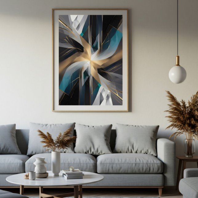 Affiche Aurora géométrique dorée (Créateur téléchargé)