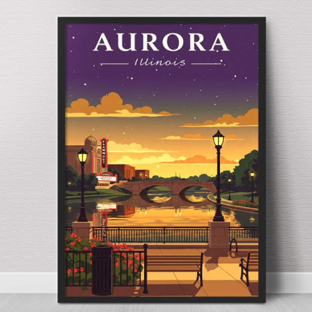Affiche Aurora Illinois vintage (Créateur téléchargé)