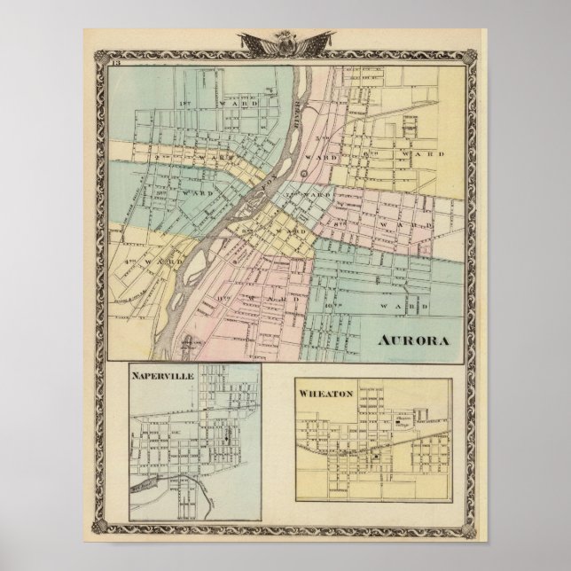 Affiche Aurora, Naperville et Wheaton (Devant)