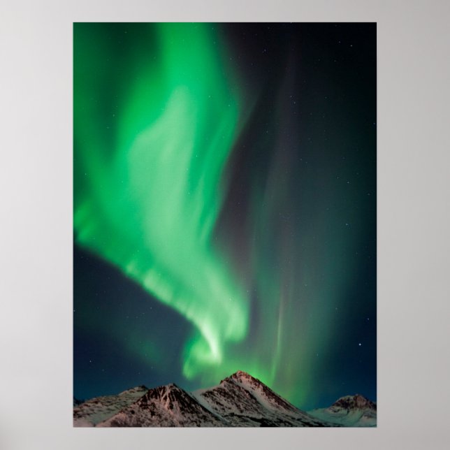 Affiche Aurore Boréale | Anchorage, Alaska (Devant)
