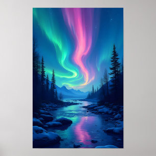 Affiche Aurore boréale des lumières du Nord
