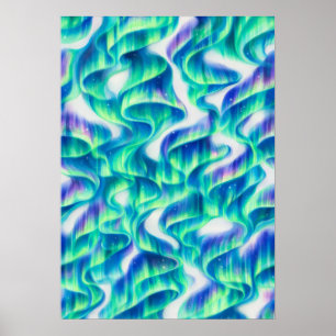 Affiche Aurore Boréale Motif Abstrait