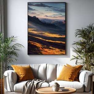 Affiche Aurore dans les montagnes