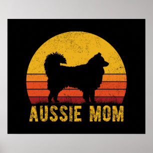 Affiche Aussie Maman Australien Berger Chien Maman Vintage