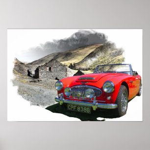 Affiche Austin Healey 3000 en Gallois