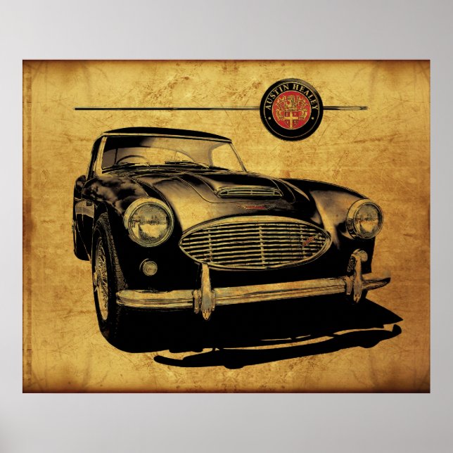 Affiche Austin Healey 3000 Noir (Devant)