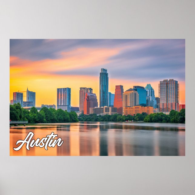 Affiche Austin, Texas, États-Unis (Devant)