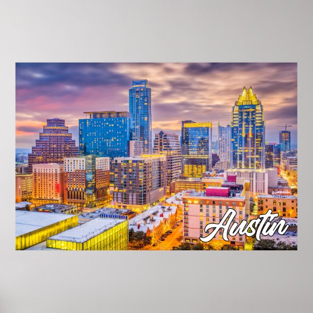 Affiche Austin, Texas, États-Unis (Devant)