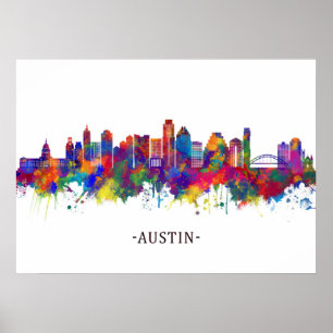 Affiche Austin Texas Skyline
