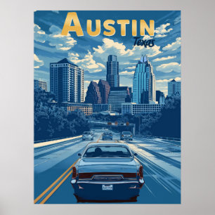 Affiche Austin - Vintage voyage