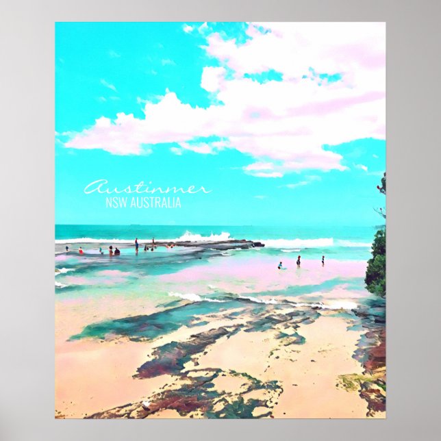 Affiche Austinmer Beach NSW Côte Sud (Devant)