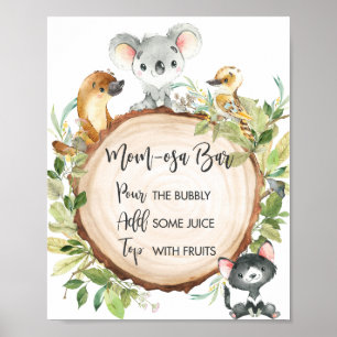 Affiche Australian Animals Green Shower Mom-osa Bar