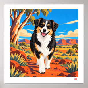 Affiche Australian Shepherd SAVOURER LE VOYAGE Impressio