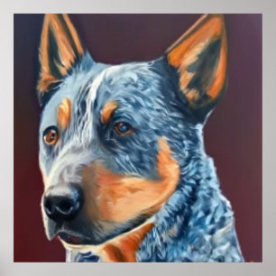 Affiche Australian Stumpy Tail Cattle Dog - Portrait de ch