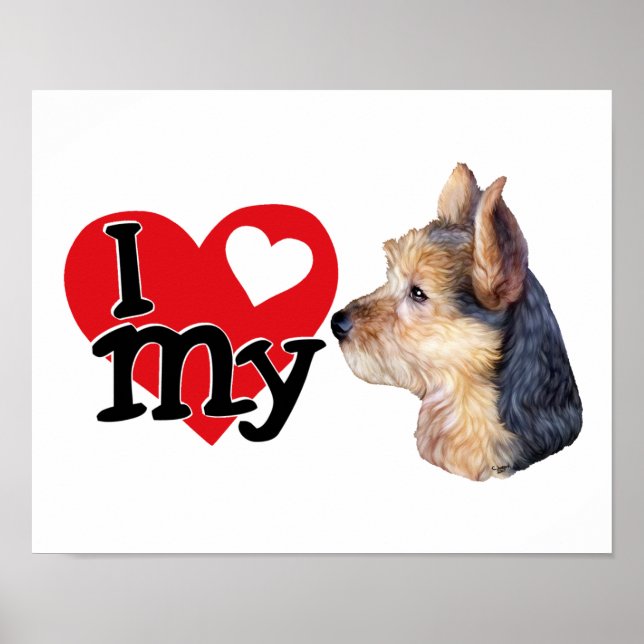 Affiche Australian Terrier I (heart) my (Devant)