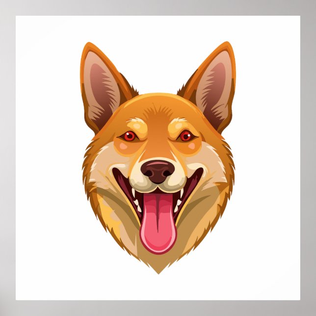 Affiche Australian wild dog dingo head (Devant)