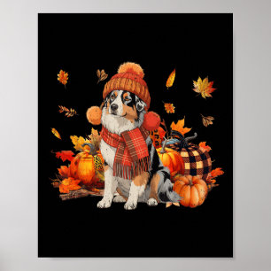 Affiche Australie Berger Chien Automne Écharpe Leopard Cit