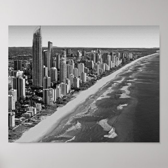 Affiche Australie Côte d'Or noir et blanc (Devant)