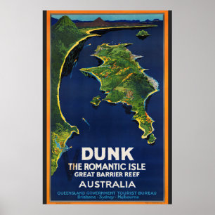 Affiche Australie Grand Vintage voyage de barrière de cora