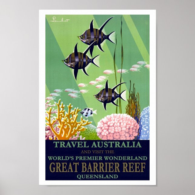 Affiche Australie : Grande barrière de corail, Queensland  (Devant)