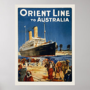 AFFICHE AUSTRALIE OCEAN LINER OTRANTO