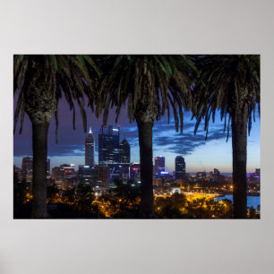 Affiche Australie, Perth, ciel de la ville depuis Kings Pa