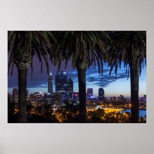 Affiche Australie, Perth, ciel de la ville depuis Kings Pa (Devant)