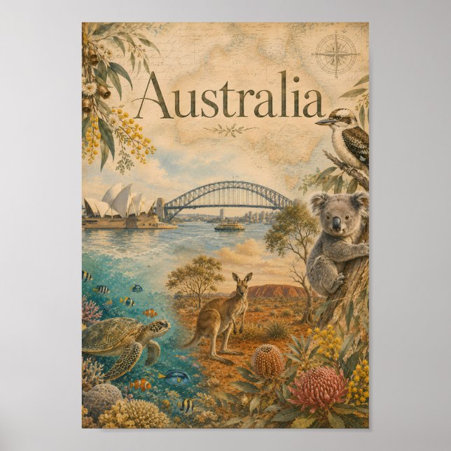 Affiche Australie pour les amoureux de l'Australie  (Devant)