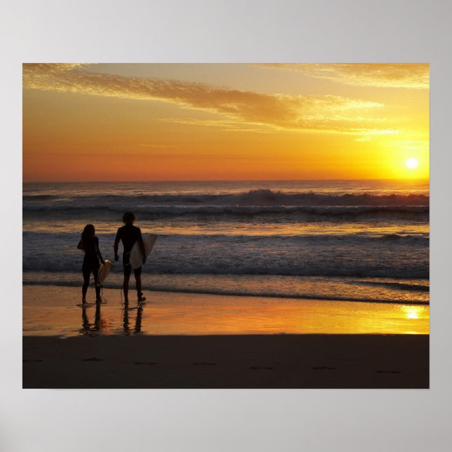 Affiche Australie, Queensland, Gold Coast, Surfeurs à (Devant)