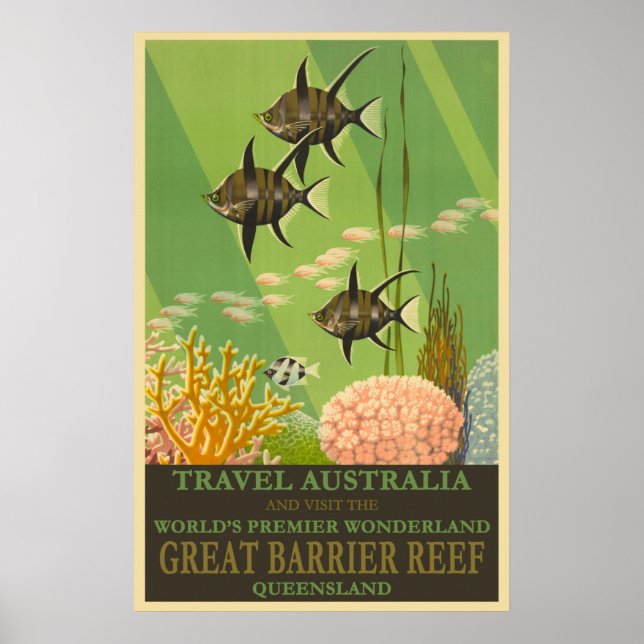Affiche Australie Queensland, Grande Barrière de corail Vo (Devant)