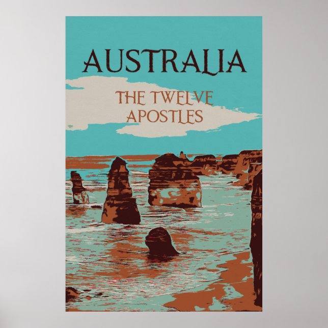 Affiche Australie, Victoria, Côte des douze apôtres (Devant)