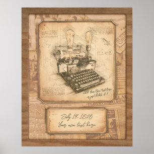 Affiche Auteur de journal / éditorialiste. Art vintage. Ca