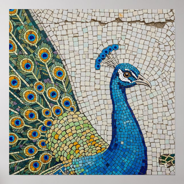 Affiche Authentique Mosaïque Peacock (Devant)